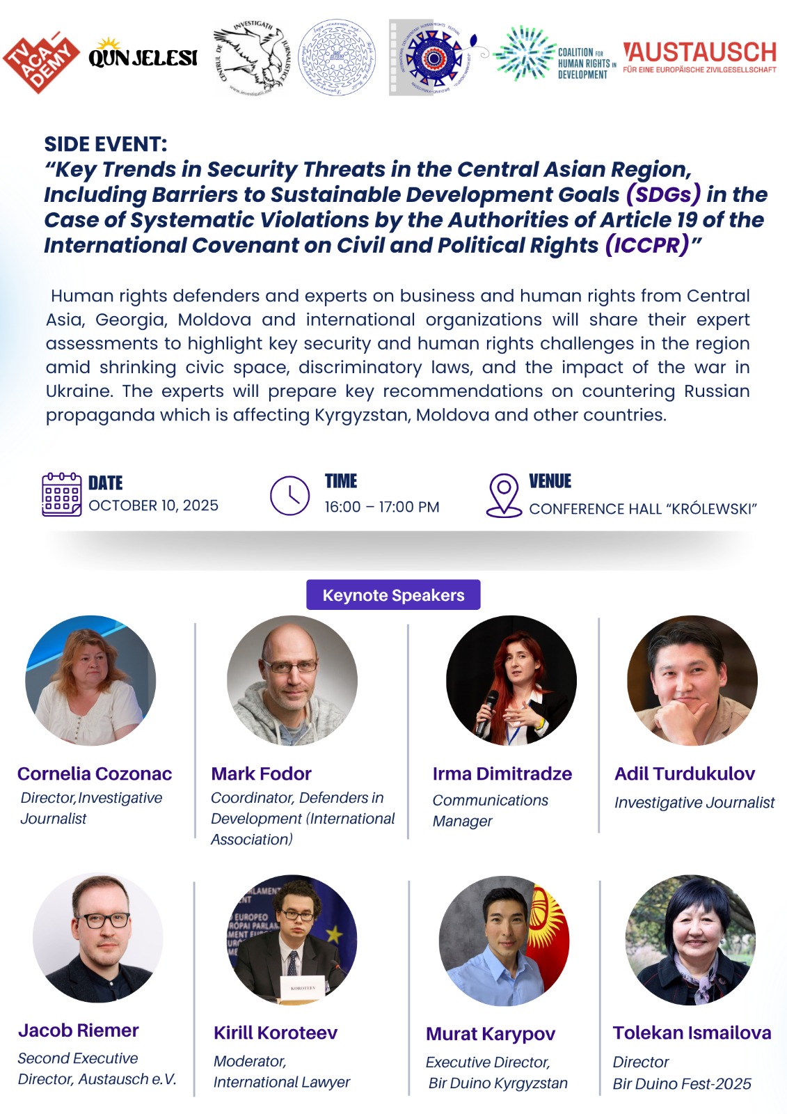 Bir Duino Kyrgyzstan Side Event Information Announcement